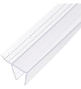 uxcell Shower Door Side Seal, Widen F-Type Shower Door Sweep for 1/4" Glass 86.5" Long Frameless ...