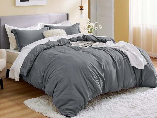 Bedsure Duvet Cover Soft Double Brushed Bedding Set for Kids Adults Zipper Closure NO Comforter