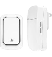 Self-Powered Wireless Doorbell for Home/Office - IP66 Waterproof, Plug-in Doorbell Kit with No Ba...