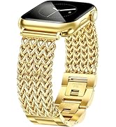 JR.DM Gold Bracelet Band for Women Compatible with Apple Watch 38mm 40mm 41mm 42mm (S10/11) Desig...