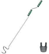BIOGRN 46.5" Compost Aerator Tool, Manual Compost Turner, No Assembly Stainless Steel Compost Sti...
