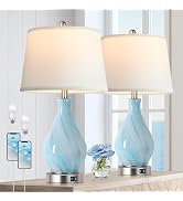 Modern Accent Table Lamp Set of 2 Touch Control, 22
