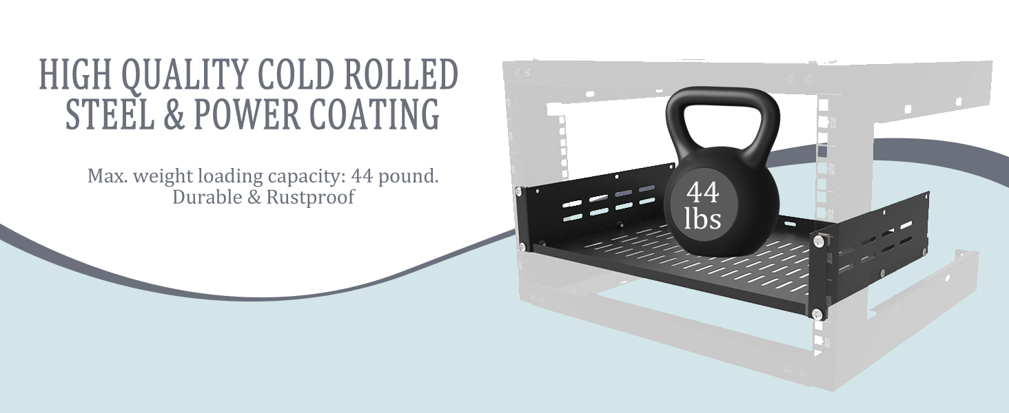 2U 19“ universal vented rack mount shelf