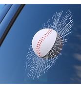 3D Car Window Sticker, Baseball Impact Broken Glass Effect, Self Adhesive Vehicle Decal
