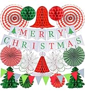 Christmas Party Decorations Supplies Set, Ahfulife Reusable Christmas Decor Kit Indoor - Merry Ch...