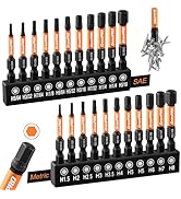 GRENPRO Hex Head Allen Wrench Drill Bits Set 22pcs (Metric&SAE),1/4 Impact Hex-Shank S2 Steel Hex...