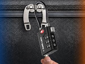 TSA luggage lock opened with TSA master key during baggage inspection