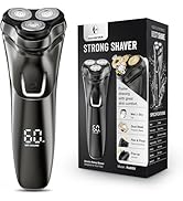 Electric Razor for Men Cordless: Wet/Dry Rotary Shaver Waterproof - USB Fast Charging & Sensitive...