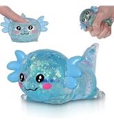 Ssqauvig Axolotl Squishy Toy, Medium Squishy Axolotl Squeeze Toy, Soft Slow Rising Stress Relief ...