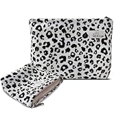 HAPPYHEIDI Leopard Print Makeup Bag Set 2 with Pocket Large Cosmetic Toiletry Travel Pouch, Small...