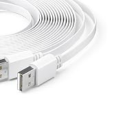 Itramax Flat USB C Extension Cable 20FT/2Pack,Extra Long USB A to USBC Power Charging Cord for Bl...