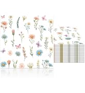 60Pcs Disposable Floral Paper Napkins Decorative Bathroom Napkins - Spring Floral Paper Napkins F...