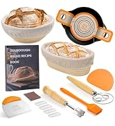 Sourdough Starter Kit, Sourdough Bread Baking Supplies, 9" Round & 10"Oval Rattan Banneton Bread ...
