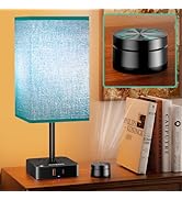 Nightstand Lamp & USB C+A Fast Charging Station: Modern Bedside Table Lamp with Remote & Touch Co...