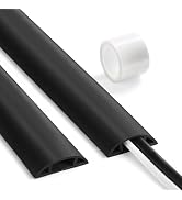 Floor Cable Cover 3ft Black, LZEOY Cord Covers for Wires on Floor, Cord Hider Floor Cable Managem...