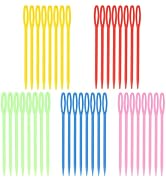 300 Pieces Plastic Sewing Needles with Big Eye Safety Plastic Lacing Needles 3.54 Inch Craft Lear...
