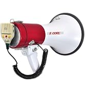 5 CORE Megaphone Bull Horn 50W Rechargeable Loud Siren Noise Maker Professional Speaker PA System...