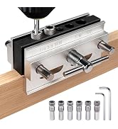 Donext Self Centering Doweling Jig, Adjustable Width Dowel Jig for Straight Holes, Biscuit Joiner...