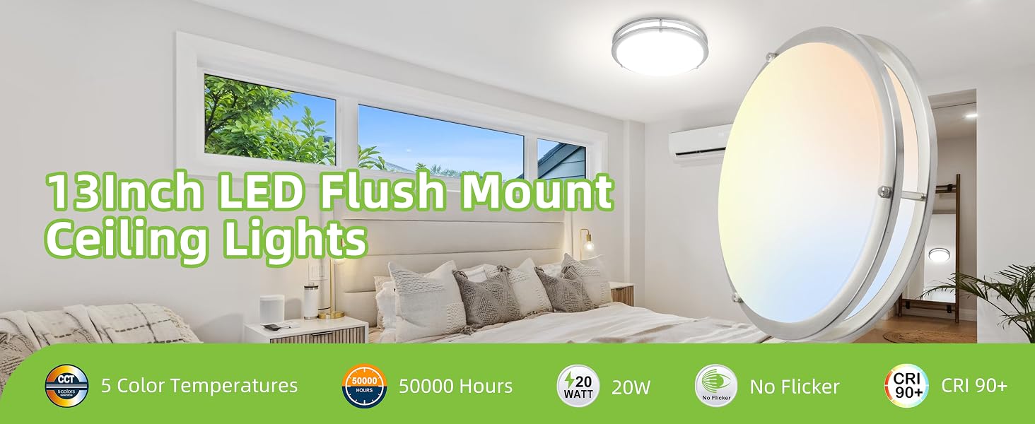 Flush Mount LED Ceiling Light Fixture