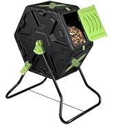 Simply Bio 22 Gallon Outdoor Compost Tumbler Bin – BPA-Free, Rotating Composting Bin for Garden, ...