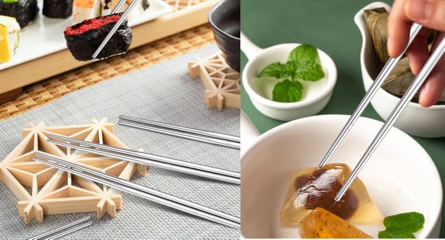 10 Pairs Silver Chopsticks Set
