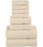 Elegant Comfort Premium Cotton 8-Piece Towel Set, Includes 4 Washcloths, 2 Hand Towels and 2 Bath...