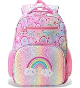 RHCPFOVR Kids Backpack for Girls - Girls Backpack 3-8 Ages Rainbow for Kids 15 Inch School Bookba...