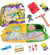 Kinetic Sand, Construction Zone Playset with Over 1lb of Moldable Play Sand and 2 Toy Trucks, Cra...