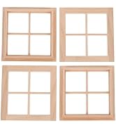 Veemoon 4pcs Dollhouse Window Miniature Windows Gnome Windows Mini Window Garden Ornaments for Cr...