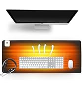 Ysenchan Heated Desk Pad with 5 Heat Levels & Auto Shut-Off – Large PU Leather Mouse Pad, Keyboar...