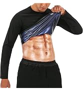Sauna Shirt for Men Sweat Suit long Sleeve Compression T-Shirt Weight Loss Body Shaper Shirts for...