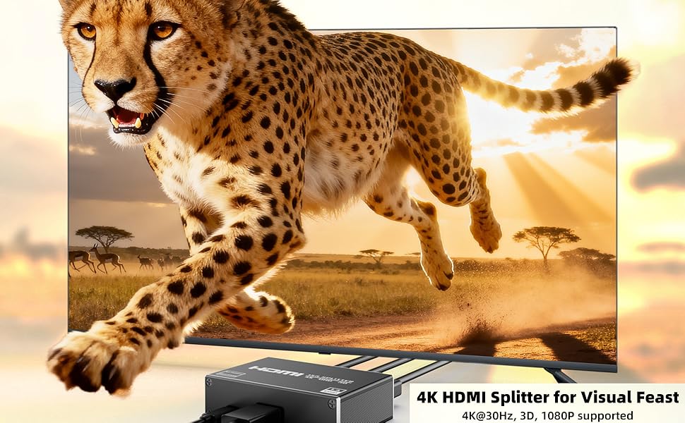 3 way hdmi splitter hdmi 1 to 3 Support 3D & 4K x 2K Compatible for HDTV, STB, DVD, PS3