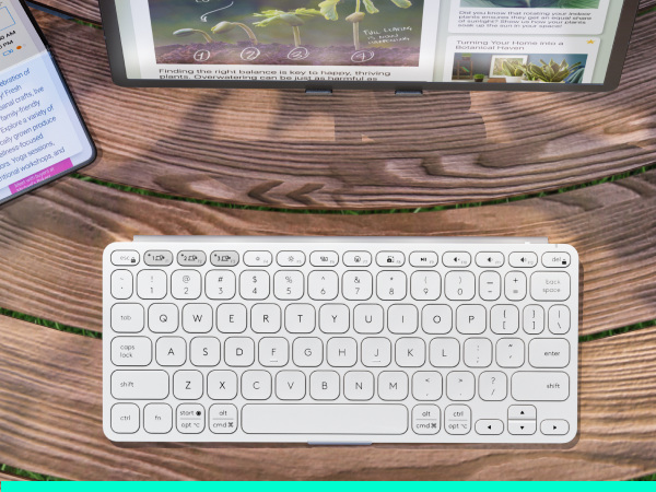 Keys-To-Go 2 Portable Bluetooth Slim Keyboard for Tablet With Built-in Cover
