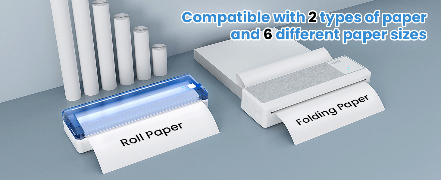 vretti P83 inkless portable printers wireless for travel, mobile thermal printer 8.5 x 11 home use