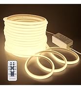Samsion 65.6FT COB Led Strip Lights Outdoor Waterproof 20M Dimmable LED Rope Light with Remote AC...