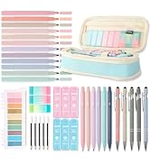 39PCS Aesthetic School Supplies with Cute Pencil Case, 5X Ballpoint Pens with Stylus Tip, 12X Pas...