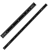 PEC Tools Stainless Steel Ruler Set(6"+12"), High-Contrast Machinist Ruler with Markings 1/32", 1...