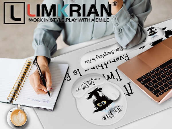 Funny Black Cat Desk Mat