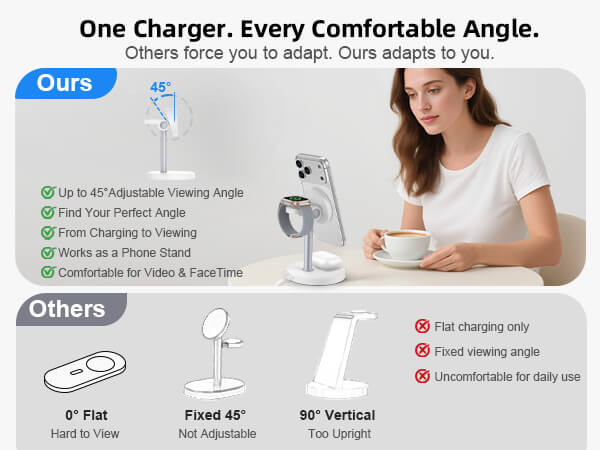 white 3 in 1 charging station