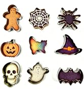 Halloween Cookie Cutters,9 Piece Stainless Steel Metal Cookie Cutter Shapes | Pumpkin, Ghost, Bat...