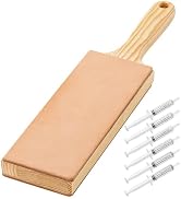 Angerstone Oversize Double Sided Leather Strop for Knife Sharpening with 6 Diamond Polishing Comp...
