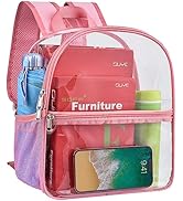 Paxiland Clear Backpack Stadium Approved 12×12×6 with Reinforced and Wider Shoulder Straps, Small...