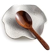 Miamolo Spoon Rest for Kitchen Counter, 5.3" Ceramic Spoon Holder for Stove Top, Cute Coffee Spoo...