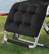 NAIZEA Lounge Chair Padded Zero Gravity Chair Folding Adjustable Reclining Patio Chairs with Cup ...