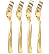 Liacere 360Pcs Plastic Forks - Heavyweight Forks - 7 Inch Heavy Duty Gold Disposable Forks- Gold ...