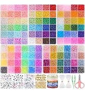 Funtopia 13000pcs 4mm Seed Beads for Jewelry Making, 5 Types 120 Colors Small Glass Beads for Bra...