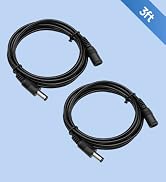 ANLINK 2 Pack 3ft DC Power Extension Cable 5.5mm*2.1mm Male to Female Power Cord for CCTV Securit...