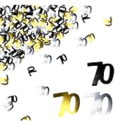BEADNOVA 70th Birthday Confetti Seventy Years Old Confetti 70 Anniversary Number Confetti for Bir...