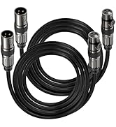XLR Microphone Cables, 2 Pack 10 Feet Oxygen-Free Copper 3-Pin Male to Female Microphone Cable fo...