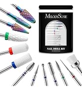 MelodySusie 13Pcs Nail Drill Bits Set Tungsten Carbide Ceramic 3/32 Inch | Efile Bits, Acrylic Ge...